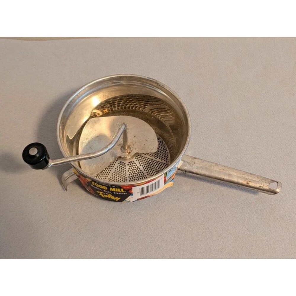Vintage Foley Food Mill 2 Qt Stainless Steel Masher Ricer Strainer Original Labe